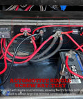 Dang Tough Single Stud Battery Junction Block For Cars And Boats Slick 12V Power And Ground Distribution Post with wires and terminals.