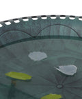 Close-up of Fleur De Lys accent bowl in 28 Inch Height Polyresin Bird Bath With Antique Verdigris Finish, green weather-resistant