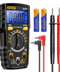 All In One DIY Friendly Digital Multimeter Tester With Ohm Volt And Amp Measurements, probes, batteries, black casing