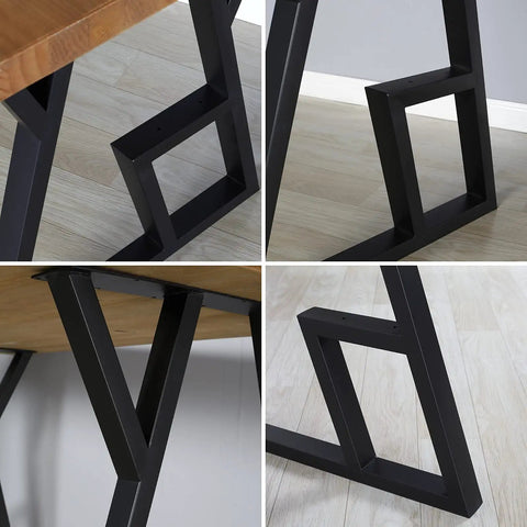 Close-up views of Industrial Metal Furniture Legs 2 Pack For DIY Decor Projects 28 Inch High Square Tube Leg Black 24 Inch Wide