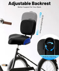 Comfy Tricycle Seat Cushion With Backrest For Bikes And E Bikes All Day Ride Padded PU Saddle With Back Support Wide Durable Bike Seat For Trikes Beach Bikes And Electric Ride Ons, adjustable backrest 23-35cm