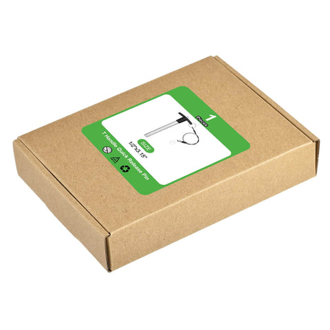 Box containing T Handle Quick Release Pin One Half Inch By Three Point One Five Inch 304 Stainless Steel Push Button Pin With Lanyard Cable