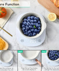 Smart Food Scale With Nutritional Calculator And App For Macro Tracking And Calorie Counting, 22 Lb Digital Kitchen Scale with blueberries
