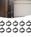 Fix Loose Door Knobs Fast With These Premium Stainless Steel 2.5 Turn Torsion Springs In Matte Black, Perfect For Interior Left Or Right Hand Handles And DIY Home Repair Kits Needing That Smooth Operation Back. 19mm ID pack of 10 black torsion springs shown with door handle