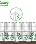 Decorative Garden Fence Panel Set 10 Pack 37.5 Inch High By 10 Feet Long Arc Rustproof Metal Wire Border diagram showing easy connection method