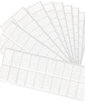 200 Pack White Rectangular Self Adhesive Felt Pads 0.79 X 1.57 Inch Thick Bottom Furniture Glides laid out in rows, showing design.