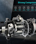 Detailed view of Superior A/C Compressor Keep Your Daily Cruisers Frosty For Nissan Versa Note 2012-2019 And Tiida 2016-2018 heavy duty pump.