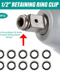 Heavy Duty 10 Sets Wrench Retaining Rings For 1/2 Inch Impact Tools With O Ring Install Kit Durable Plastic Build on impact tool.