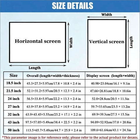 Size details for 32 Inch Digital Signage Media Player With No Sweat Remote And Simple Split Screen Layout For Retail Displays.