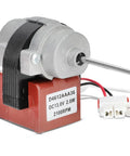 Upgrade 3015924900 Refrigerator Evaporator Fan Motor Compatible With RFP70KDWC showing part label and wiring
