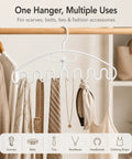 Wave Design Accessory Hangers Closet Storage Rack Smooths Out Your Daily Clutter And Keeps Scarves Belts And Ties Perfectly Neat This Simple Closet Hack Is A Real Game Changer Now, white hanger holding scarves, belts, ties, and accessories.