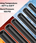 Six Piece Five Foot Vacuum Line Kit For Automotive Silicone Hoses With Sixty Four Connectors In Six Inner Diameters displayed