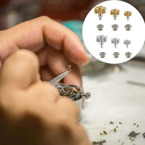 Watchmaker using 120 Piece Watch Crown Replacement Set Fits Calibre 3135 3235 3335 Waterproof Down Screw Copper Bronze Link Kit