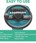 Control panel view of Badass Heavy Duty Ride On Industrial Floor Sweeper Devours Workplace Clutter Fast With Huge 26.4 Gallon Hopper
