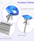 60-Piece Decorative Threaded Rod Kit With Rhinestone Heads, Nuts And Screws For Gardening DIY Projects, close-up of crystal top