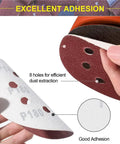 Grab These Badass 5 Inch Sanding Discs With Hook Loop Back For Random Orbital Sanders featuring 8 holes for dust extraction.