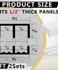 Diagram showing measurements of Two Pack Heavy Duty Four Foot Long Plastic Sliding Cabinet Door Track Hardware Sets For Half Inch Thick Panels Includes Upper And Lower Tracks For Sliding Closet Doors And Glass Window Cabinets Easy Quick Installation.