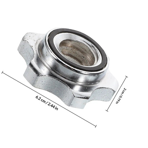 Close-up of a Stainless Steel Barbell Collars 2 Pack Portable No Slip Anti Skid Locks Universal Fit for Barbell and Dumbbell Weightlifting