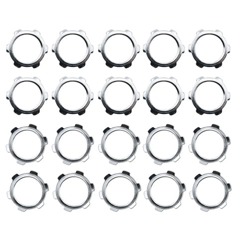 20 Pack 1/2 Inch Metal Electrical Conduit Lock Nuts, Silver, Built To Last, Heavy Duty IMC Lock Nuts With Serrated Hex Teeth, Rust Resistant