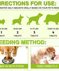 Directions for use for Game Changer Milk Thistle For Dogs with dosage based on weight and feeding methods.