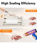 24 Inch I Bar Shrink Wrap Machine With Heat Gun For POF Film Sealing And Cutting, showcasing powerful heater and heat gun.