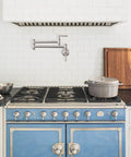 Brushed Nickel Pot Filler Faucet Wall Mount With Double Joint Swing Arms And Two Handles High Flow Brass Stove Faucet