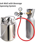 Two Pairs Ball Lock Quick Disconnect Set With 5/16 Gas And 1/4 Liquid Barbs, MFL Swivel Nuts For Easy Hose Changes, Ideal Upgrade For Cornelius Kegging And Homebrew Keg Systems. Cornelius keg and CO2 tank connection