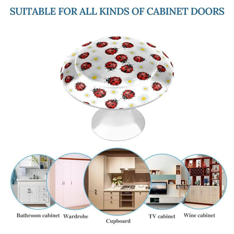 Rock Solid Set Of 2 Round Cabinet Knobs 1.1 Inch, Built Tough Stainless Steel Drawer Handles With Screws on white background.