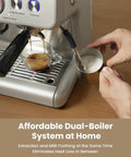 Dual Boiler Espresso Machine With Built In Grinder And 58mm Commercial Portafilter Barista Steam Wand 31 Grind Settings