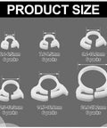 36 Pcs Aquarium Hose Clamps Set In 6 Sizes To Fit 6.1 To 27.2 mm Nylon Plastic Snap Ratcheting Clamps For Standard Aquarium Heater Tubing Fish Tank Plants, showing six different sizes of white plastic clamps.