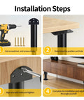 Installation steps for Level Out Your Living Room Like A Pro With Heavy Duty Adjustable L Shape Furniture Legs 4 Pack.