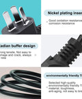 Details of 10ft Universal 3 Prong Treadmill Power Cord Replacement including nickel plating, radian buffer, and TPE material
