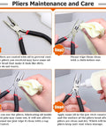 Step-by-step guide to maintaining pliers from All In One Jewelry Making Kit With Tools, Wires And Findings For Beading, Jewelry Repair And DIY Projects