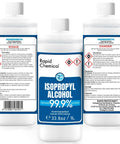99 Percent Isopropyl Alcohol USP Grade IPA Cleaner And Sanitizer, 4 Pack Of 33.0 Fl Oz Bottles, About 1 Gallon Total, Fast Evaporation, Go To Multipurpose Disinfectant For Home, Lab, Electronics, Auto, 3 bottles showing 99.9% labels