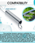 Heavy Duty 3 1 2 Inch Recliner Replacement Springs Two Piece Extension Tension Coils shown in detailed view.