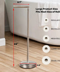 Freestanding Toilet Paper Holder With Four Roll Reserve SUS304 Stainless Steel Base Brushed Nickel Finish Rust Resistant And Extra Durable No Fuss Load And Refills Keeps Rolled Paper Handy For A Neat Modern Bathroom.