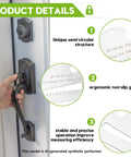 40-104 Key Needle Gauge For Home Lock Keys, Compact Semi-Circular Tool With Ergonomic Non-Slip Grip, Ultra-Precise Key Measurement For Common Door Lock Series, Portable Locksmith Gauge For DIYers And Pros, shown on a door lock