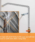 Foam Foil Pipe Insulation Wrap 3 Inch By 32 Foot Self Adhesive Reflective Tape on L-shaped pipe preventing freezing.