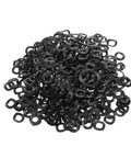 500 Piece Wave Washer Gasket Kit With Crinkle Spring Steel, Heavy-Duty Compression Type Washers For Fasteners, Durable Wave Washers For Auto, Plumbing, And DIY Projects, Your Go-To All-Purpose Set. black wave washers in a pile