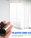 Cool Black Bungee End Caps for Deck Sunblinds And Roller Shades Fits 8 Pack With Snug Plug Install For Smart Patio Shade Systems That Stay Secure And Look Totally Fresh Without Looking Cheap Or Flimsy. black plastic end caps in hand for roller blinds