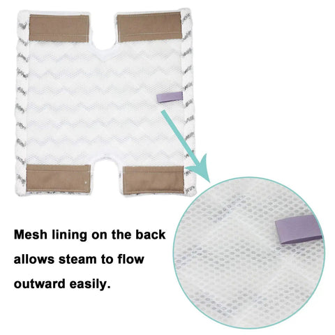 Back of Three Pack Dirt Grip Microfiber Steam Mop Replacement Pads For Shark Lift Away Pro And Genius showing mesh lining.