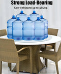 Built Tough Tempered Glass Lazy Susan Turntable For Dining Table Round 47 Inch Tabletop with water bottles load test.
