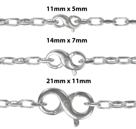 Sterling Silver 925 Double Interchangeable Clasp For Necklaces 21mm By 11mm Large Size Lengthening Charm Holder Necklace Shortener