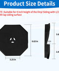 Paintable Black Vinyl Siding Mounting Block For Outdoor Lights And Fixtures Thick Textured Block With Snug Fit And Color Match To Seamlessly Blend In With Your Home Exterior And Boost Curb Appeal. 6.63 in black vinyl siding block, 4-inch siding fit