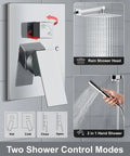 High Pressure Shower System With 10 Inch Rain Head And 2 In 1 Handheld Sprayer Wall Mount Fixture Rough In Valve Built To Last Chrome