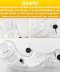 DEWALT DWP611 Router Dust Collection Adapter shown from multiple angles, made of transparent durable material.