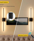 Heavy Duty Battery Operated Wall Sconces Set Of Two With Remote Control And 10000 Mah Rechargeable Battery Pack displayed with touch and remote controls.