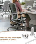 Armrest Screws For Zody Office Chair Replacement Hardware M6 16mm Size Pair shown with chair in office setup