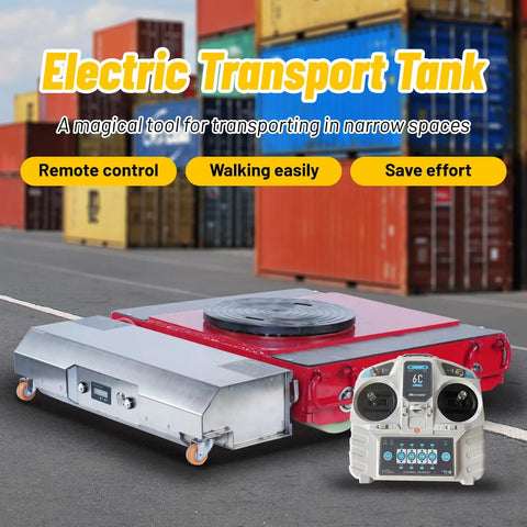 25 Ton Heavy Duty Remote Control Machinery Skates Smart Wireless Electric Mover With 360 Swivel Wheels For Moving Trucks And Warehouse Gear, showcasing electric transport tank with remote control.