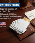 RFID Blocking Credit Card Sleeves For Wallet And Purse displayed near wallet